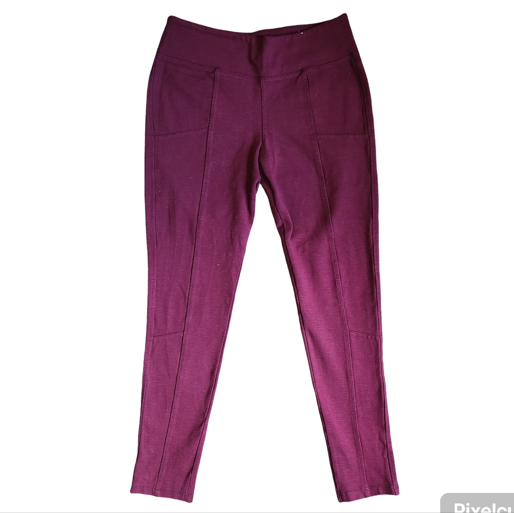 Mudd Flx Stretch 24/7 Legging Maroon Colored Legging Pant Burgundy Slacks